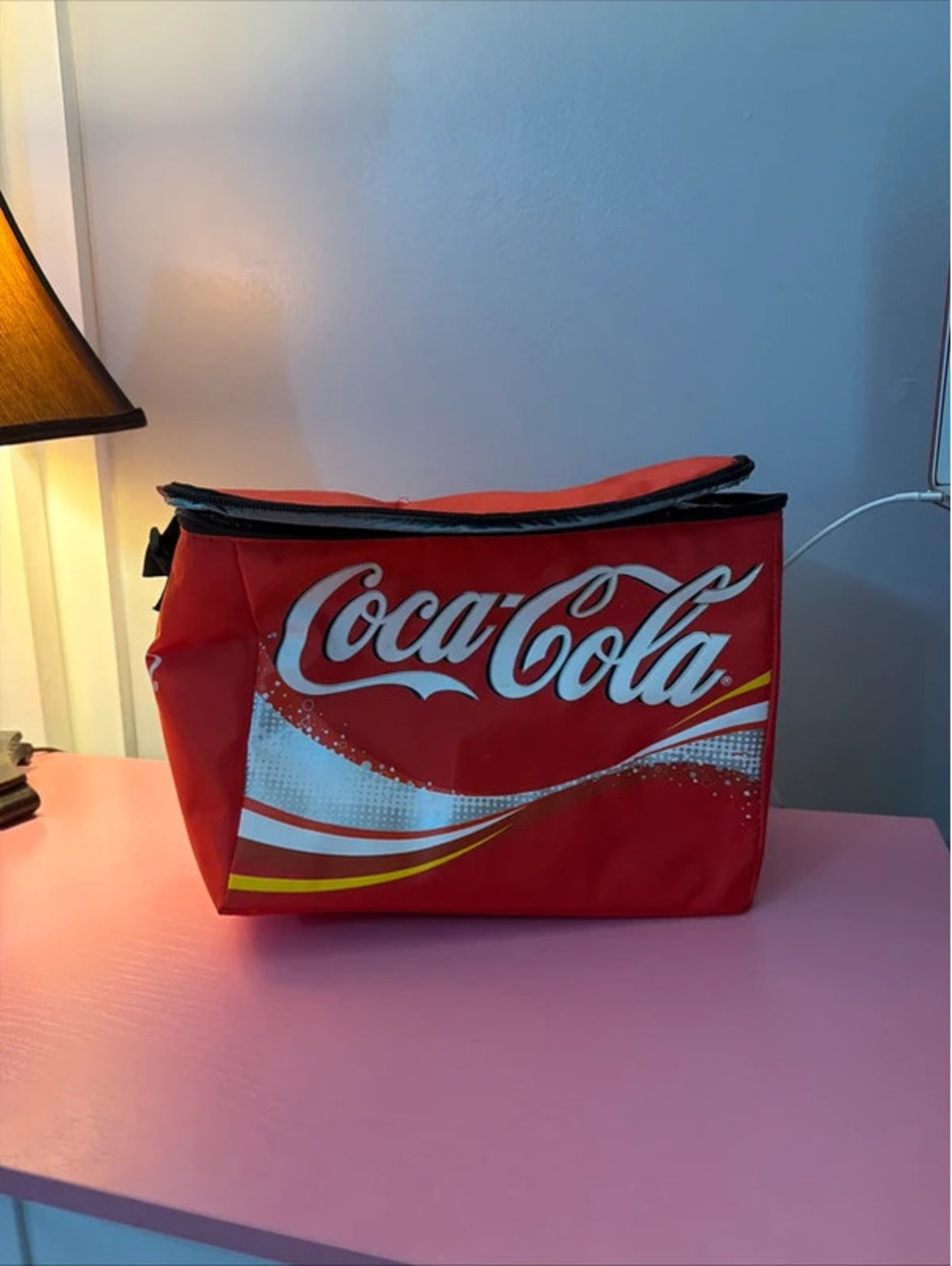 Coca Cola Red Insulated Cooler Bag Adjustable Strap Retro Soda Logo